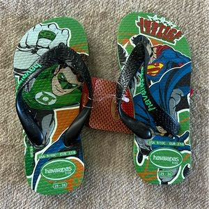Havaianas Kids Flip Flop Green Justice League (Super Hero’s) Size 9-10 (EUR 27/8